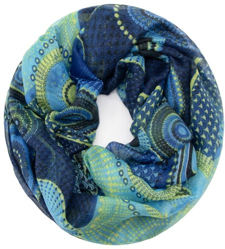 Gloop Damen Schal Loop Schal Feinstrick Loop mit Ethno Punkte Muster