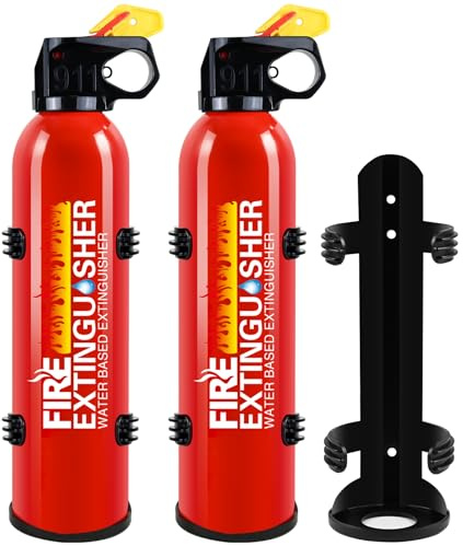 Fire Extinguisher for Home, 2 Pack Car Fire Extinguishers with Mount, 8 in 1 Portable Kitchen Fire Extinguishers for A, B, C, K Category, 620ml Mini Fire Extinguisher for Car Truck Boat