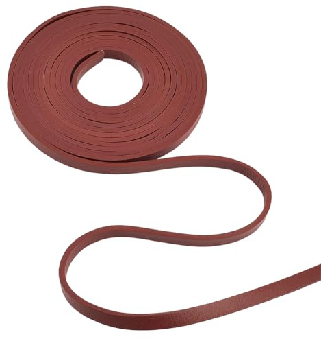 GORGECRAFT 5M x 10mm Genuine Leather Strip Flat Leather Cord 4mm Thick Cowhide Leather String Saddle Brown Braiding Thread Rope for Bracelets Neckacle Jewellery Making Boot Lace Belts DIY Crafts