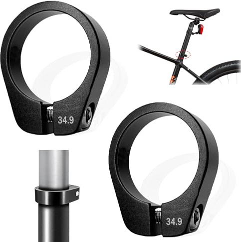 2 stycken 34,9 mm cykel sadelklämma aluminiumlegering cykelsadelsäte sadelklämma cykel sadelklämma fäste för MTB och vägcykel, svart