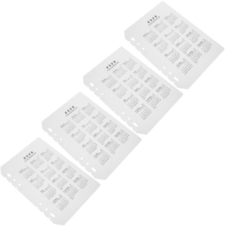 VILLFUL 4PCS Calendar Frosted Plastic Notebook Dividers Matte PP Binder Inserts with Tabs for Date Management Non-reflective Protective Planner Refills for Office and Academic Use