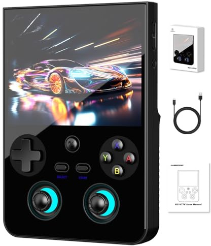 Anbernic RG477V Retro Handheld Game Console , 4.7 Inch Touch Screen Android 14 System Support WiFi 6E Bluetooth 5.3 Dimensity 8300 Processor 8+128GB(Black)
