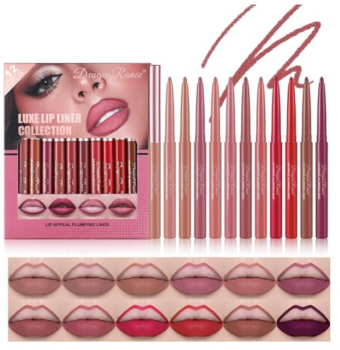 DENESTUP 12 färger, matt sammets läppfoderset, skulptering, slät krämig textur, hudfärgad, långkläder, högpigmenterad naturlig fyllig läppmakeup för kvinnor