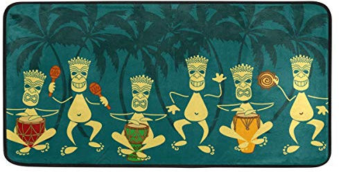 Mnsruu Tapis de cuisine Tiki Bar - Étanche - Antidérapant - 99,1 x 50,8 cm