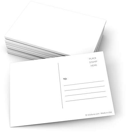 321Done Small Blank Postcards, White (Set of 50) Made in USA - 3.5x5 inches - USPS Post Office Mail Compliant Plain Empty Addressing Mailing, Create Your Own for Kids, Thick Heavy Duty Index Cards