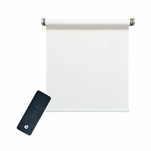 MAßANFERTIGUNG - Elektrisches Verdunklungsrollo, weiß, 100% Blickdicht, inkl. Motor (230 V) & Sender, (1 ST)