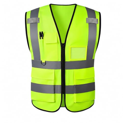 Tydon Guardian Reflective Safety Vest for Women Men High Visibility Security Pockets Zipper Front Meets ANSI/ISEA Standard (Cloth, Green, XL)