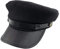 VASANA Schwarzer Chauffeurhut Fahrerhut Retro Militär Hut Baumwolle Leder Kapitän Matrosen Flat Cap Klassische Vintage Newsboy Cap Fischerhut für Damen und Herren, B, M