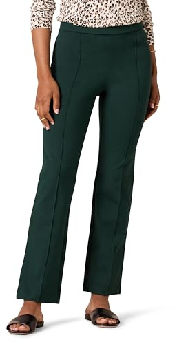 Amazon Essentials Pantalones de Ponte Elástico de Talle Alto sin Cierres hasta el Tobillo Mujer, Verde Oscuro, S