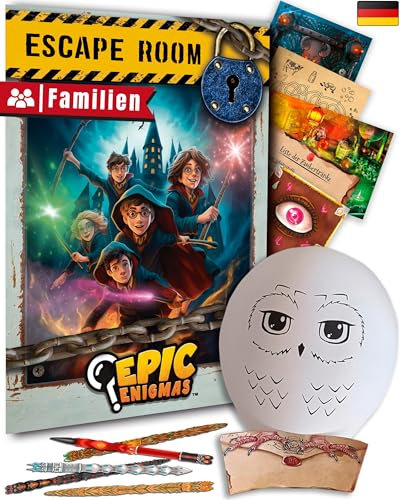 EPIC ENIGMAS | Escape Game Harry Magique | 5 à 12 Ans | 5 Salles Énigmatiques | Jeu Société Enfant Famille | Chasse au Trésor Cadeau | Version française (1 à 5 Joueurs)