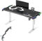 ULTRADESK Computertisch Force + Branch Single Monitorarm - Komplette Set für Gamer - Gaming Tisch mit Höhenverstellung, XXL-Mauspad, Stahlgestell - Computerständer für bis 32' Monitore - Weiß