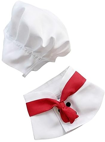 Simpatico Costume da Chef per Animali Domestici, Abbigliamento Lavabile di Taglia Regolabile per Cani e Gatti, Cappello da Chef per Cani e Gattini con Cappello e Mantello (M)