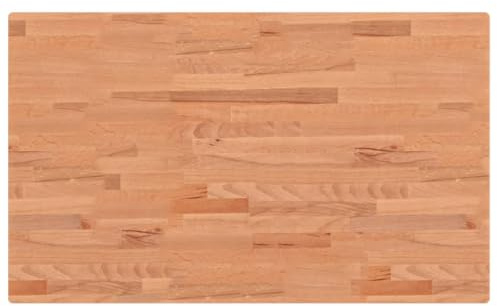 vidaXL Piano Tavolo 100x60x2,5cm Rettangolare Legno Massello di Faggio