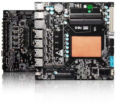 AIOPCWA NAS Motherboard Industrial, 6 Bay, Core i7-1165G7, Mini Itx, 4 × I226V 2.5GbE LAN, DDR4 8GB RAM 128GB NVMe SSD(PCIe3.0×2), 1 × SFF-8643, PCIE×4, DP + HD + Type-C(4K@60Hz)