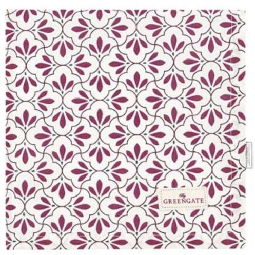 GreenGate Stoffserviette Carina Weiß Rot Muster 40x40 Serviette Baumwolle