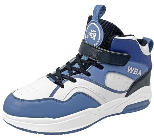 HSNA Zapatillas Deportivas para Niños Zapatillas de Baloncesto(Azul y Blanco 34 EU)