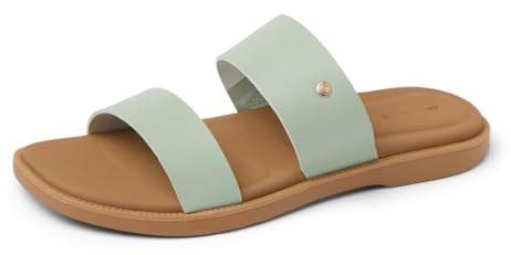 REEF Sunny Alisah Womens Fashion Slide Sandal, Soft Molded Footbed, Arch Support, Sage, 7