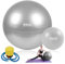 YJSDDNTY Gymnastikball Set, Sitzball, Berstschutz Gymnastikball, 55cm Fitnessball groß und 25cm Pilatesball Set Balanceball,Gym Ball, für Zuhause, Fitnessstudio und Büro（Grey）