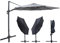 Ondis24 Sonnenschirm 345 cm Deluxe-ALU-Schirm Roma, Ampelschirm 345 cm, Windfest Mit Kurbel, Garten Sonnenschirm, Terrasse Marktschirm 345cm, Kippbar 360° Rotierend, Windbeständig