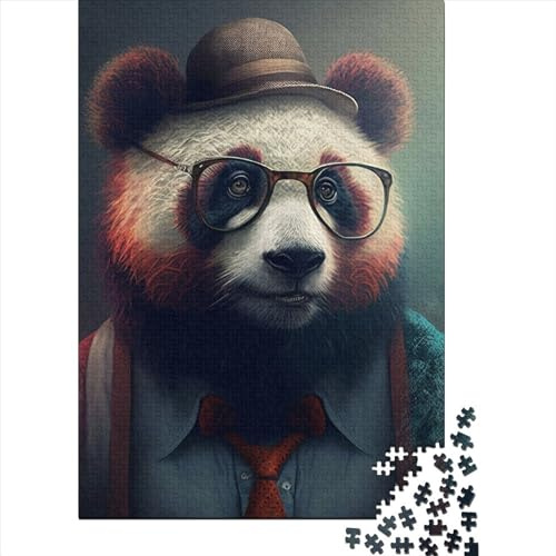 Rompecabezas de Panda Hipster con Ropa para Adolescentes, 1000 Piezas, Rompecabezas para Adultos, 1000 Piezas (38 x 26 cm)