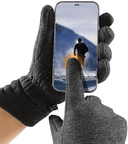 Guanti invernali da donna, termici, antivento, antiscivolo, palmo antiscivolo, guanti invernali con dita touchscreen, per uomini e donne, per corsa, ciclismo, guida, arrampicata, escursionismo