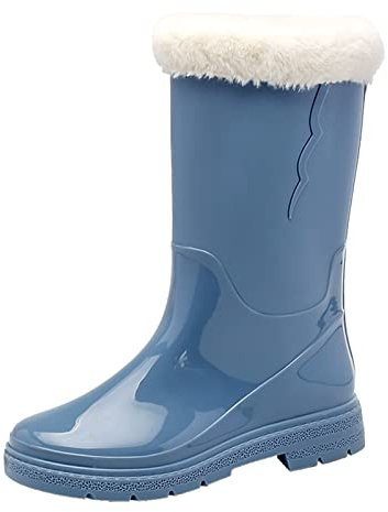 Bottes en caoutchouc doublées pour femme - Chaussures de pluie antidérapantes - Bottes de jardin imperméables - Bottes en caoutchouc - Bottes de pluie - Bottes en caoutchouc - Bottes de pluie à tige