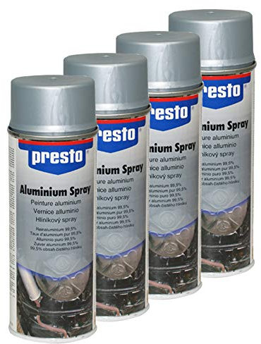 Presto 4X 307137 Aluminium Spray KORROSIONSSCHUTZ Schutz ABGASROHR AUSPUFF 400 m