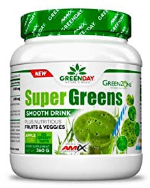 AMIX - Complemento Alimenticio - GreenDay Super Greens Smooth Drink - 360 Gr - Prepara tu Smoothie - Ayuda a Controlar el Peso - Aporte de Energía - Batidos Verdes - Suplemento Alimenticio Vegetal