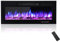 MachenFlame Einbau-Wandkamin mit HD-Glas-Touchscreen, helle 9-Farben-LED-Flamme, freistehende elektrische Heizung mit Fernbedienung für Home Decor Indoor Use, schwarz,102CM.