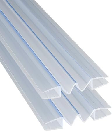 WITEN&NOCK 200cm 2er Set Duschdichtungen Ersatzdichtung entfaltbar für Glas zu Glas Verbindung Duschtür Dichtung Gerade Glasstärke 5-6 mm