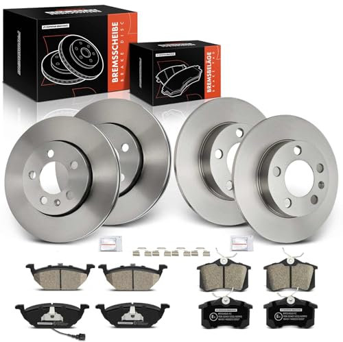 Frankberg 4x Bremsscheiben + 8x Bremsbeläge Mit bremsenschmiermittel Vorderachse Hinterachse Kompatibel mit Golf IV 1J1 1997-2005 A3 8L1 1996-2003 Polo 9A 9N 2001-2009 Replace# 1J0615301D