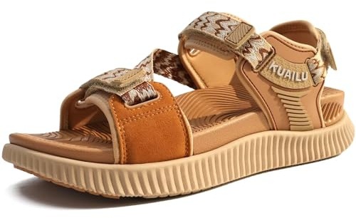 KuaiLu Sandalias Trekking Deportivas Mujer Comodas Ortopedicas Verano | Caminar Abierta Antideslizantes Montaña Senderismo Ligera Puntera Abierta Ajustables Sandals Exterior EU36-43