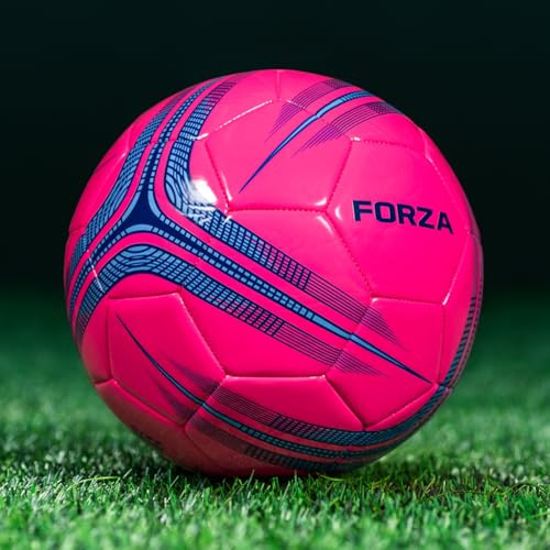 FORZA Training Football [Size 1-5] | Durable Training Footballs for Juniors & Seniors - Multiple Colour Options & Pack Sizes (Pack of 1, Pink, Size 3 (Kids))