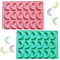 NJCXOLA 2 pcs Moule à Pâtisserie pour 36 croissants de lune à la vanille, Plaque à Patisserie, Plaque à Biscuits, Plaque de Cuisson avec un Revêtement en Teflon, 28 x 19 x 1.2 cm Grün + Rosa