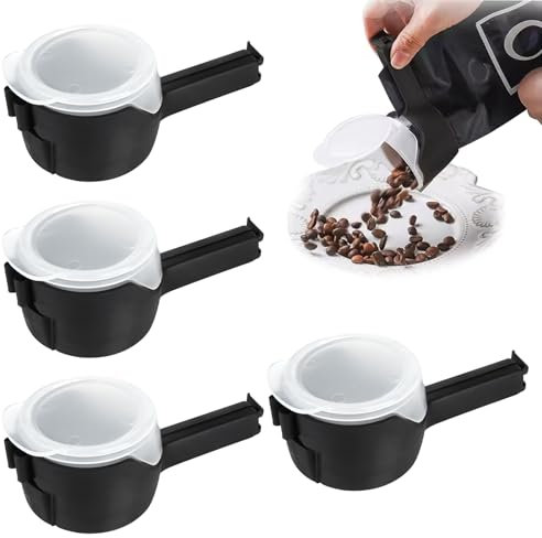 4 Stück Verschlussclips Mit Ausschütter, Wiederverwendbare Küchenclip, Tütenclips, Snackspender Clip, Tütenverschluss Frischeclips für Verpackung Lebensmittel Süßigkeiten Snacks Tiernahrung