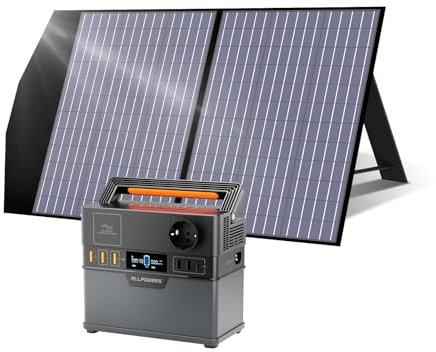 ALLPOWERS Estación de Energía Portátil S300, 288Wh Generador Solar, Salida CA 230V/300W (Pico 600W), Carga Rápida 1.5H,Batería Externa para Camping, Emergencias y Uso Doméstico (SS-005+SP027(100W))