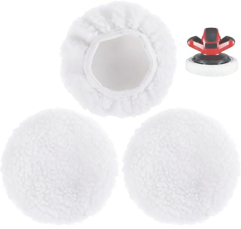 Poraceous 3 Pezzi 220mm-250mm Lucidatura Pad Lana, Kit Lucidatura Auto Tamponi Lucidatura Auto Lucidatura Pastiglie Ceretta Kit, Spessi e di Alta Qualità, per Lucidi e Cere Varie