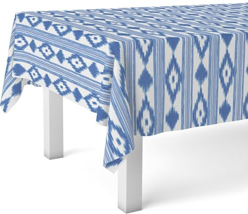 ECOMMERC3 | Nappe en Toile cirée rectangulaire Taille 300 x 140 cm - Style, durabilité et Nettoyage Facile pour Votre Table - Nappe en Toile cirée Anti-Taches et imperméable - Majorque Bleu