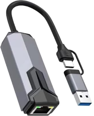 5 GB nätverkskort | Höghastighets 5 Gbps dubbla portar | Trådbundet 5G USB-nätverkskort för PC | för videokonferenser direktstreaming internetanslutning till skrivbord