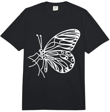 Butterfly Line Art Entomologist Comfort Colors Adult Heavyweight T-Shirt