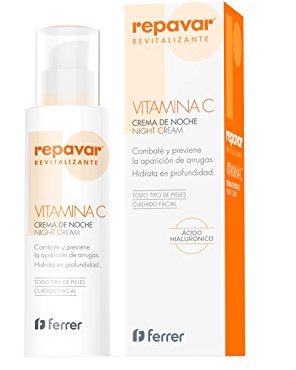 Repavar Revitalizante - Crema de Noche con Acción Hidratante - Elaborada con Vitamina C y Ácido Hialurónico - Previene la Aparición de Arrugas y Signos del Envejecimiento - 50 ml