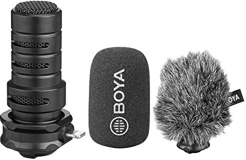 BOYA Micrófono direccional para iPhone, micrófono digital cardioide MFI Lightning con excelente sonido para iPhone 11 x 8 7 7plus iPad, iPod Touch iOS Grabación YouTube Video Vblog Live stream