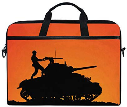 MONTOJ Artillerymen Tank Fire Laptoptasche 15 Zoll Laptop Aktentasche Laptop Messenger Bag Computer Case Laptop Umhängetasche