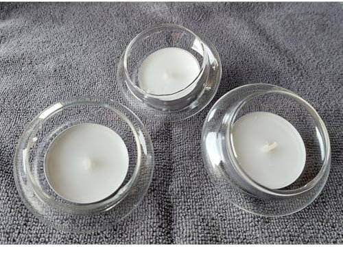 Schwimmschale - Teelichtschale aus Glas 3er Set für die Teichdeko auf Balkon oder Terrasse