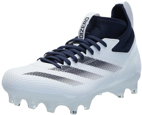 Adidas Mens Adizero Impact+ Premier Football, White/Team Navy Blue/White, 10 Women/9 Men