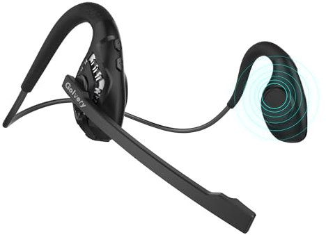 Golvery Latest Bluetooth 5.3 Headset w/Noise Canceling Boom Mic, Wireless Headset for Phone PC Computer Latop, Lightweight and Comfortable Headphone for Office Meeting Home Working Calling, 10H