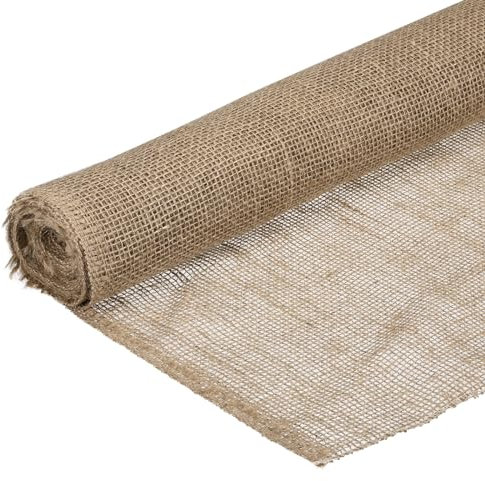 sourcing map Burlap Fabric Roll 1.1 Yards x 5 Yards Natural Jute Burlap Roll for Table Runners Weed Barriers Wedding Craft Plants