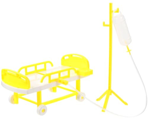 Gadpiparty Casa De Muñecas Cama De Hospital Botella De Infusión Juguetes 1 Juego Cama De Hospital En Miniatura Juguete Juguetes para Jugar A Las Casitas Juego De Simulación para