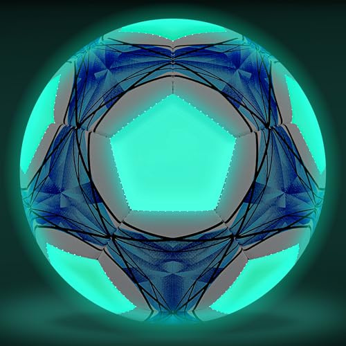 Herenear Größe 5 Fußball Leuchten im Dunkeln, Größe 5 Fußball für Regelmäßiges Spiel und Training, PVC Leuchtball Kinder & Erwachsene