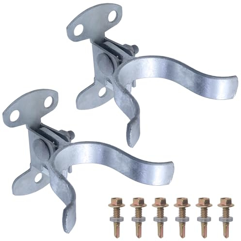 Par väggmontering i galvaniserat stål grindspärr kedja länk grind ram väggmontering med krypbesättningar (32 mm)